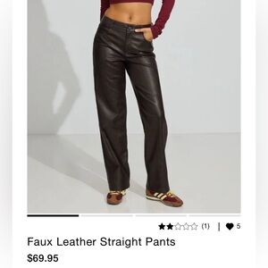 Garage Faux Leather Straight Pant